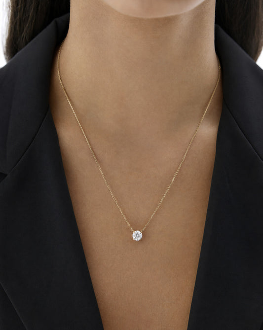 Round Diamond Solitaire Pendant
