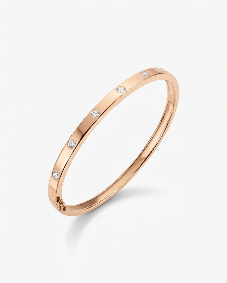 Diamond Loop Bangle Bracelet