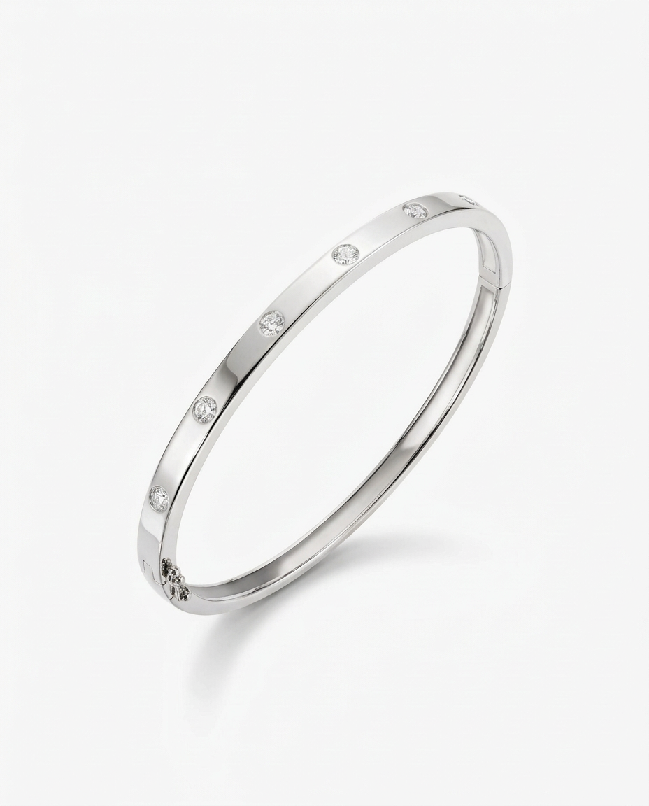 Diamond Loop Bangle Bracelet