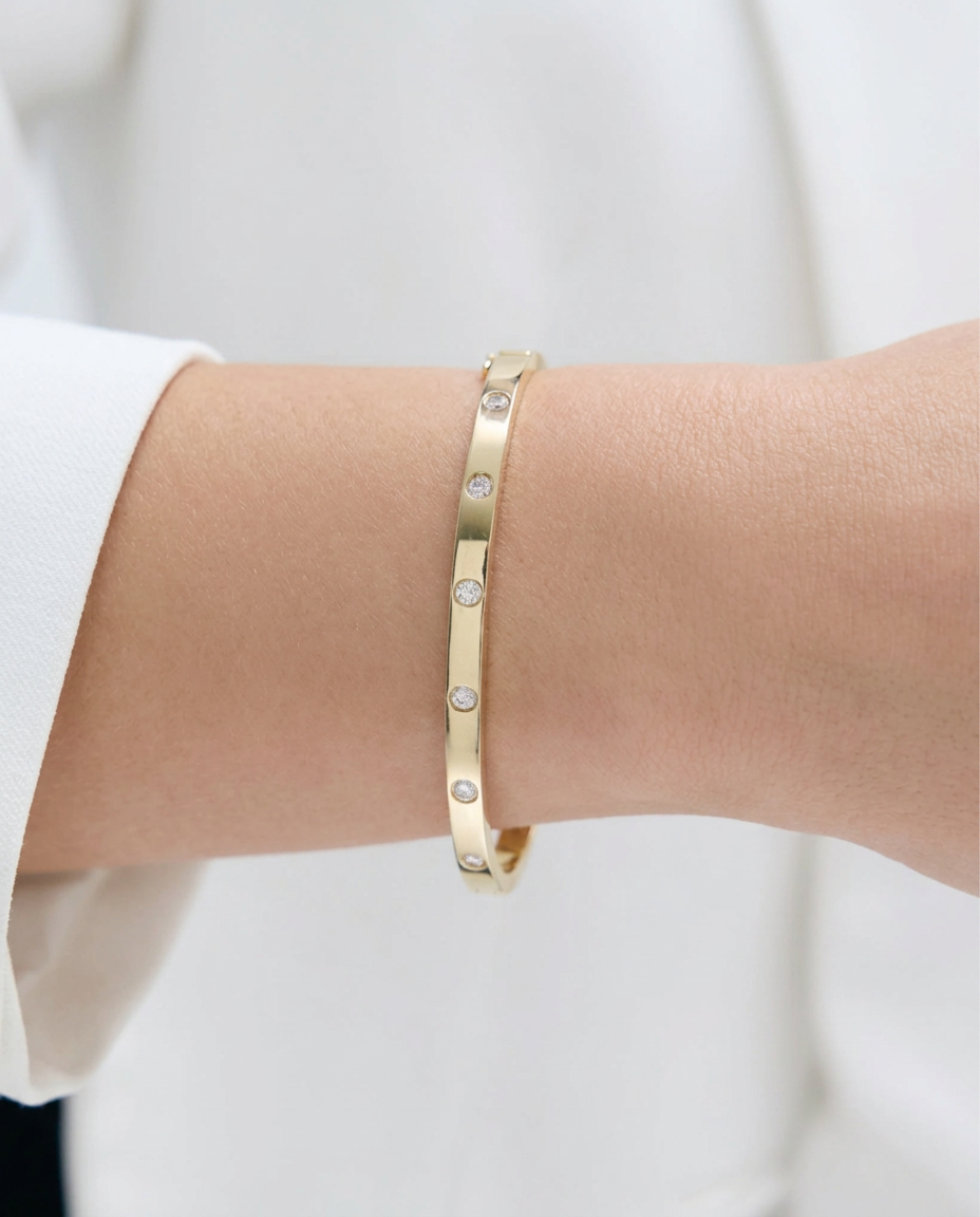 Diamond Loop Bangle Bracelet