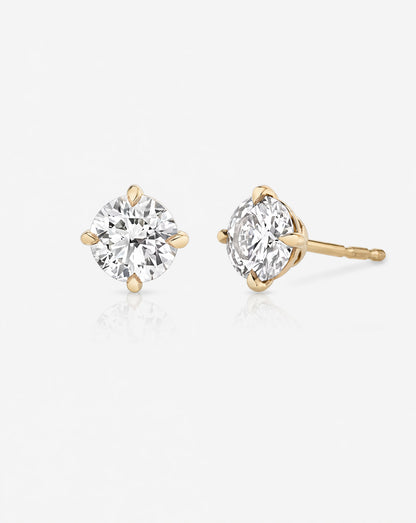 Round Diamond Stud Earrings