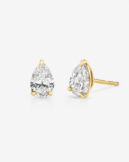 Pear Diamond Stud Earrings