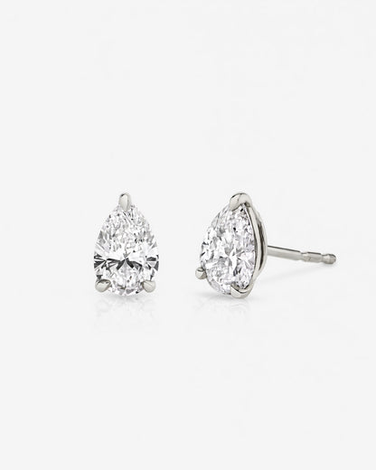 Pear Diamond Stud Earrings