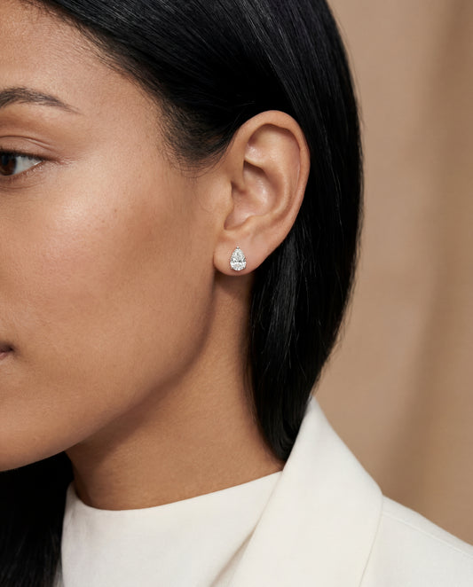 Pear Diamond Stud Earrings