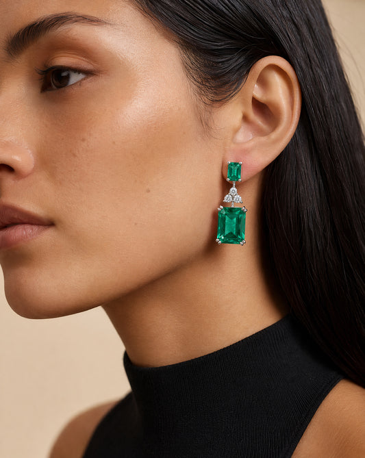 Emerald Diamond Earrings