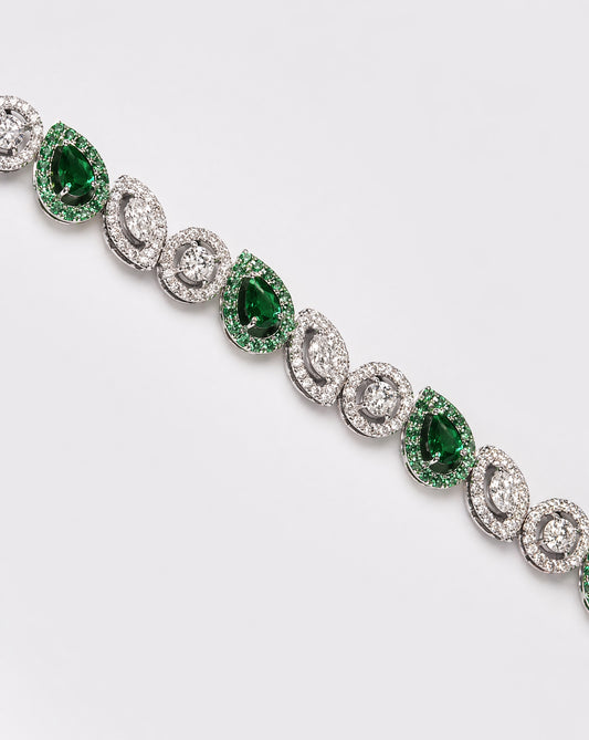Diamond and Emerald Mixed Shape Bracelet