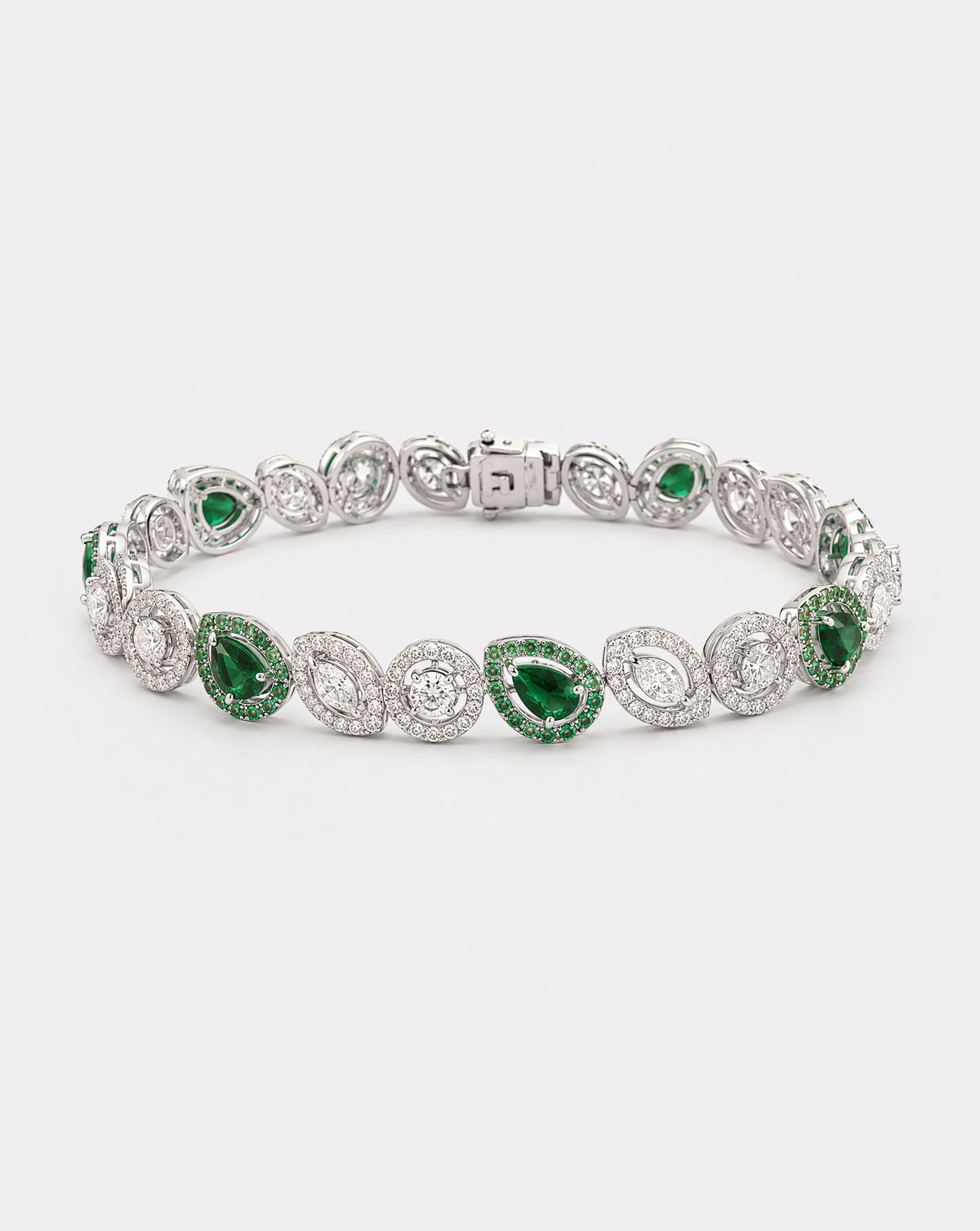 Diamond and Emerald Mixed Shape Bracelet