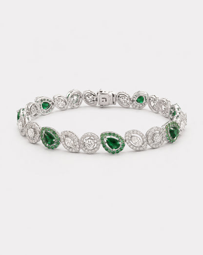 Diamond and Emerald Mixed Shape Bracelet