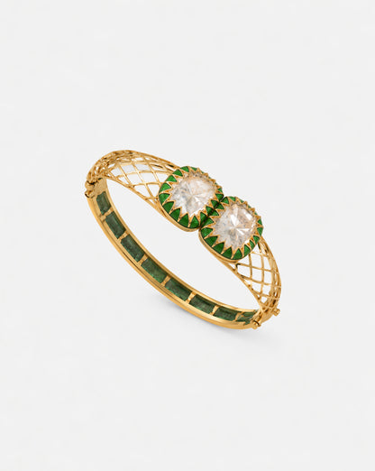 Emerald Polki Hour Bangle Bracelet