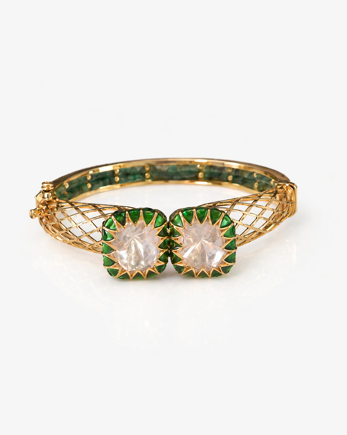 Emerald Polki Hour Bangle Bracelet