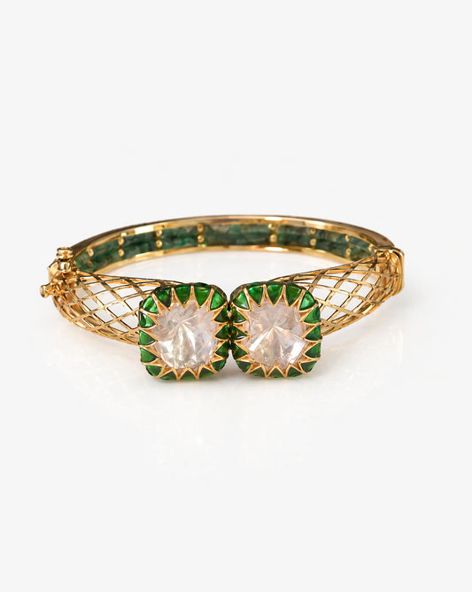Emerald Polki Hour Bangle Bracelet