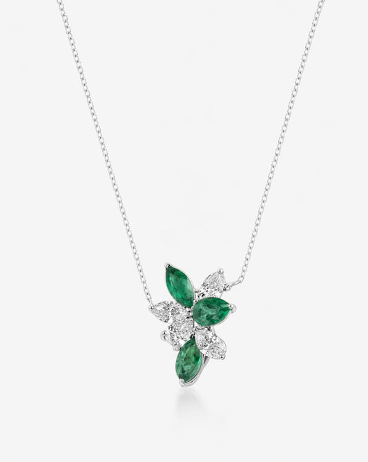 Diamond and Zambian Emerald Pendant