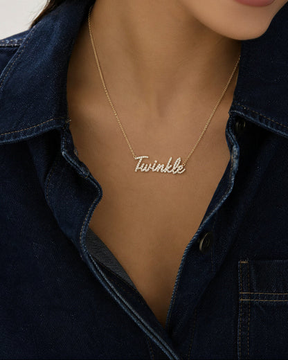 Personalized Bellagia Script Diamond Necklace