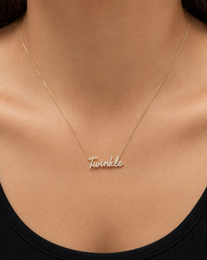 Personalized Bellagia Script Diamond Necklace
