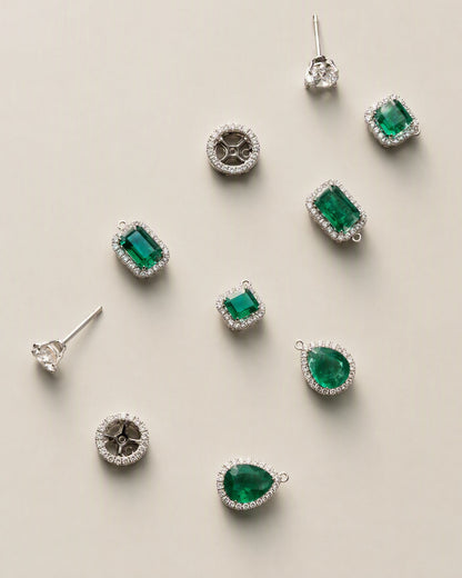 Amore Emerald String Earrings
