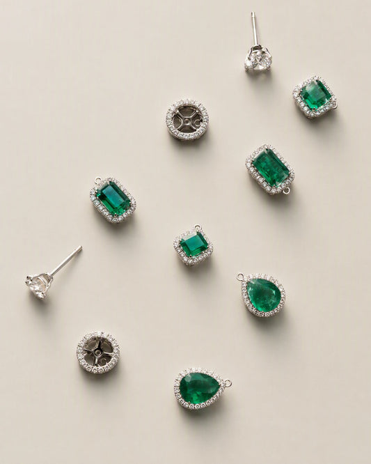 Amore Emerald String Earrings