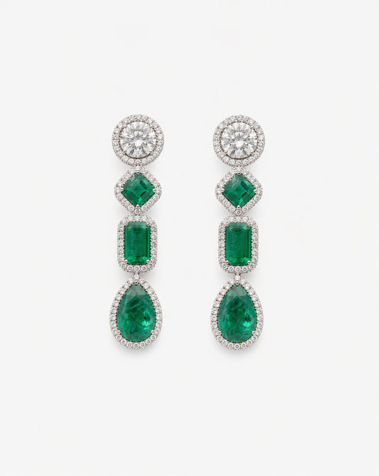 Amore Emerald String Earrings