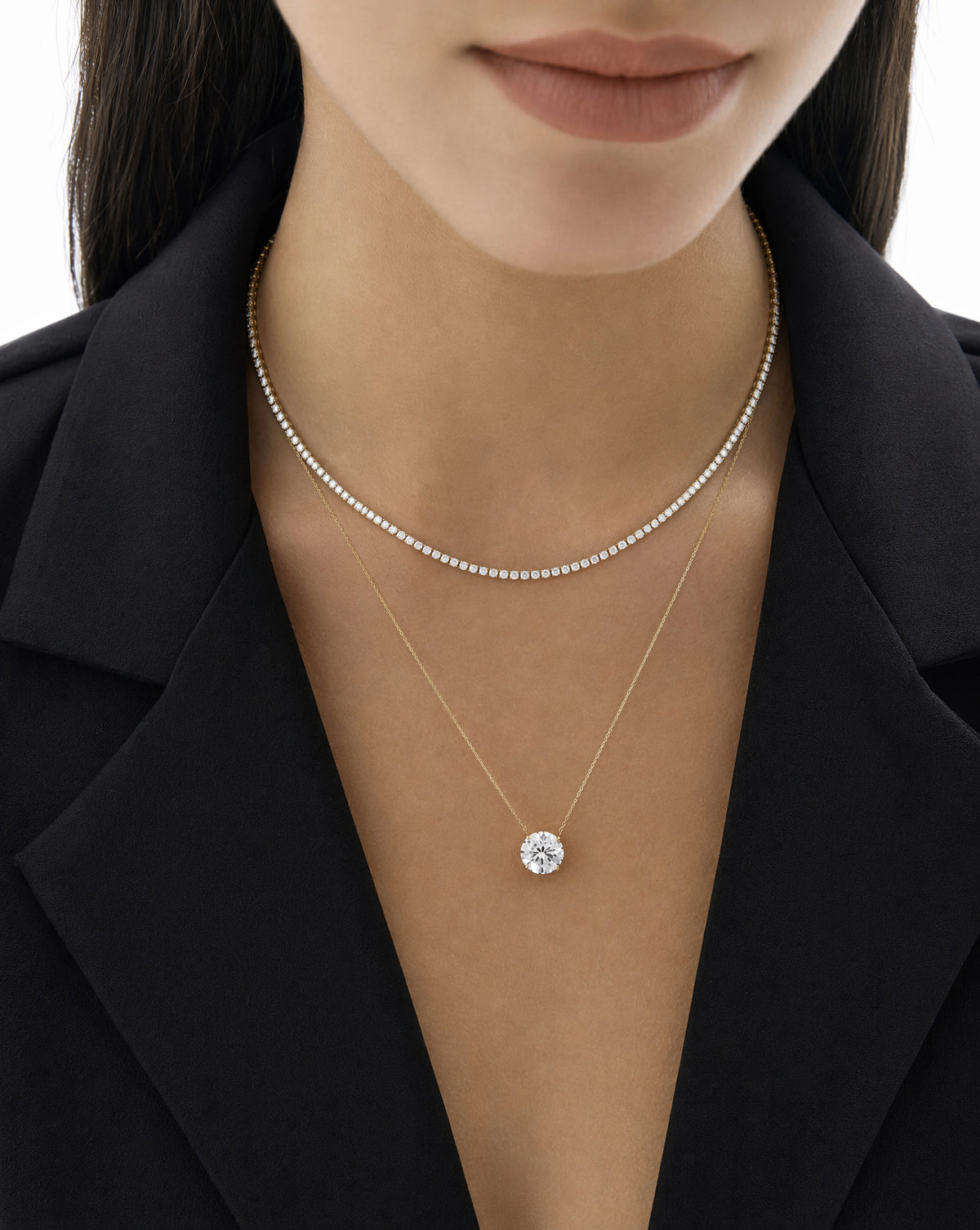 Round Diamond Solitaire Pendant