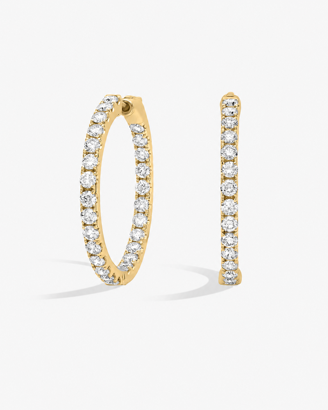 Round Brilliant Diamond Hoop Earrings