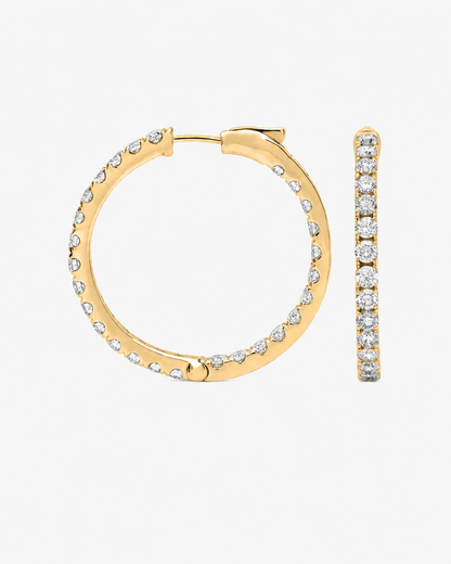 Round Brilliant Diamond Hoop Earrings