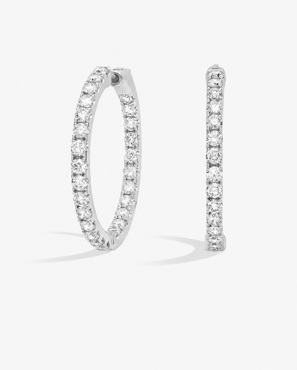 Round Brilliant Diamond Hoop Earrings