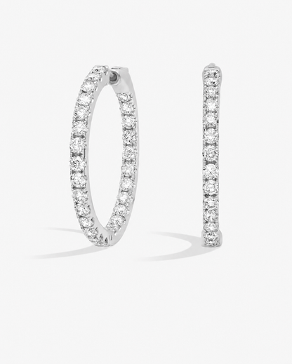 Round Brilliant Diamond Hoop Earrings