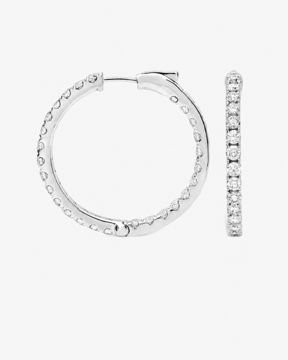 Round Brilliant Diamond Hoop Earrings