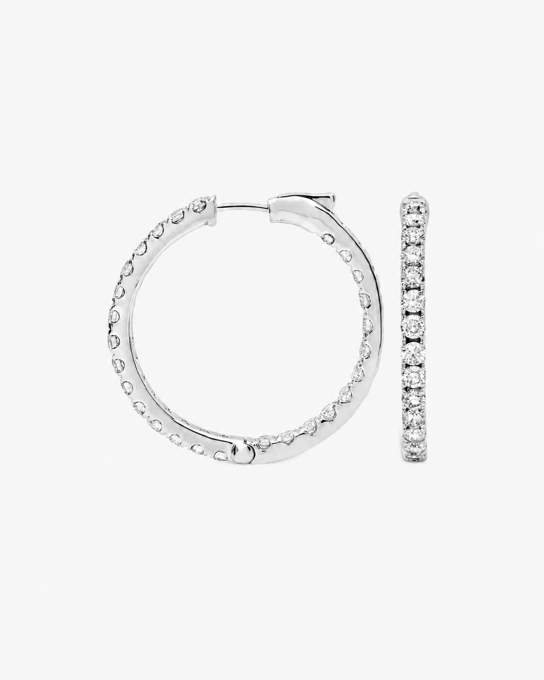 Round Brilliant Diamond Hoop Earrings