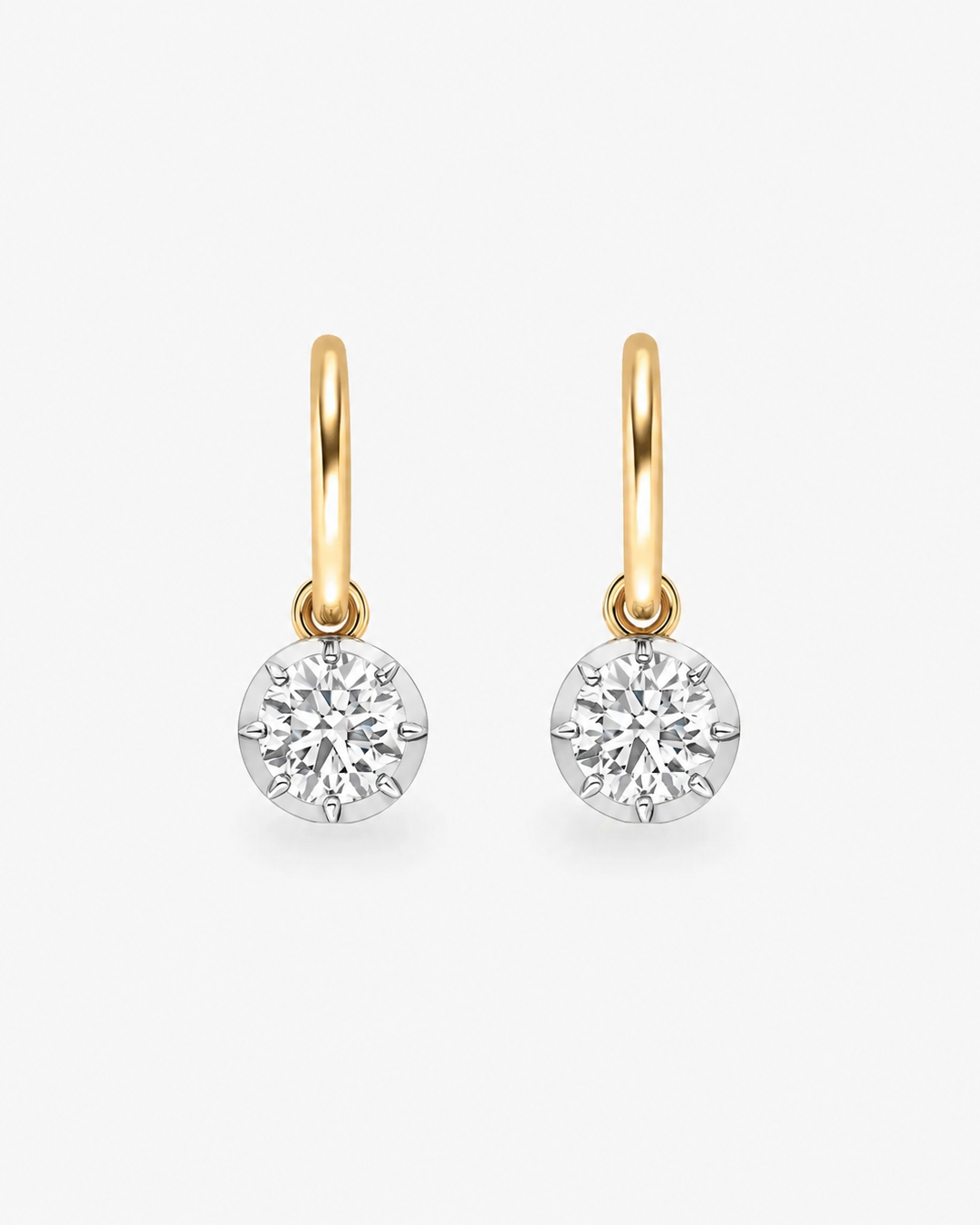 Georgian Diamond Drop Huggie Earrings