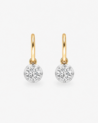 Georgian Diamond Drop Huggie Earrings