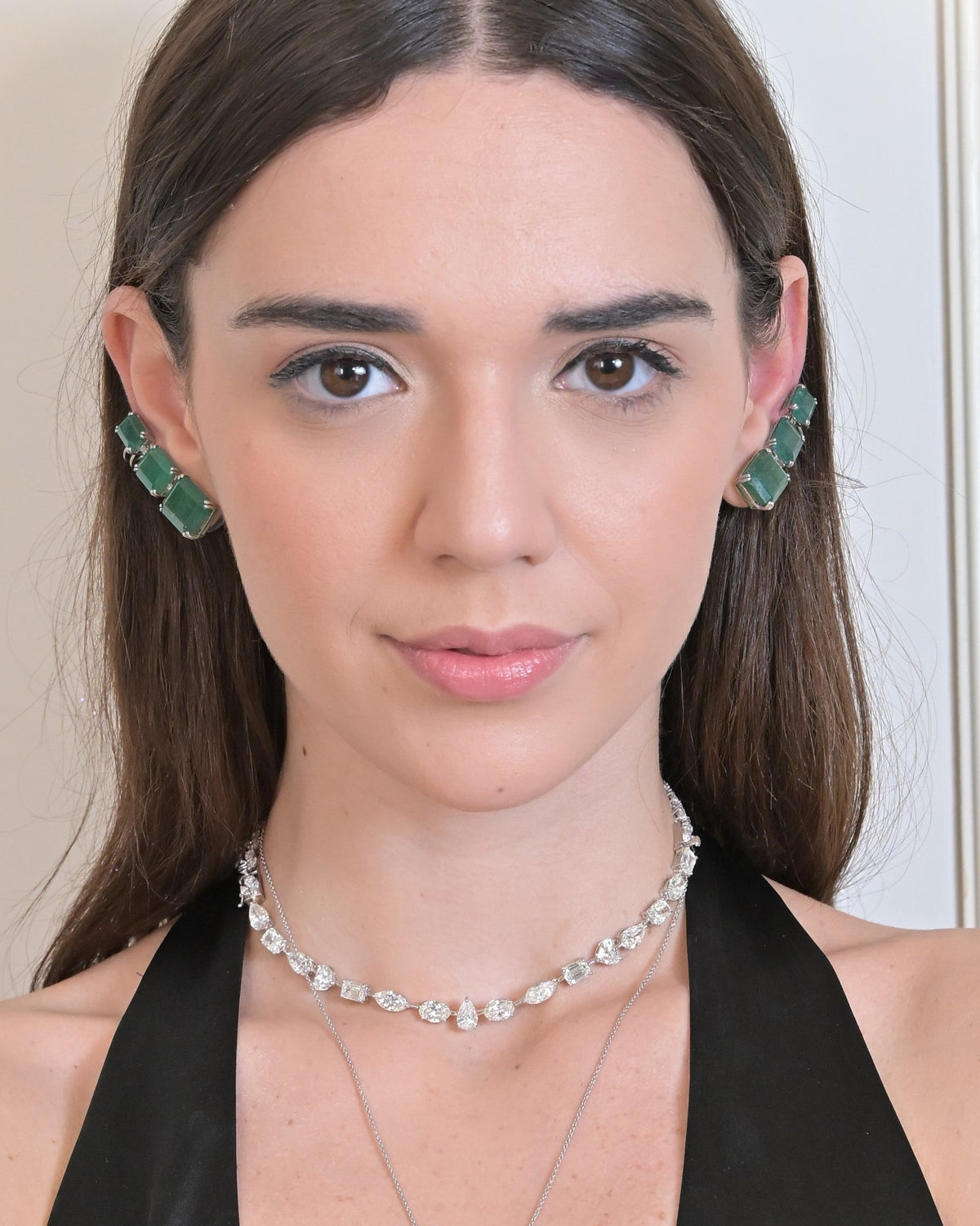 Emerald Offbeat Climber Earrings