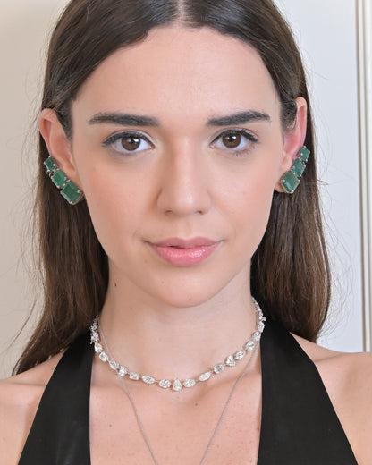Emerald Offbeat Climber Earrings