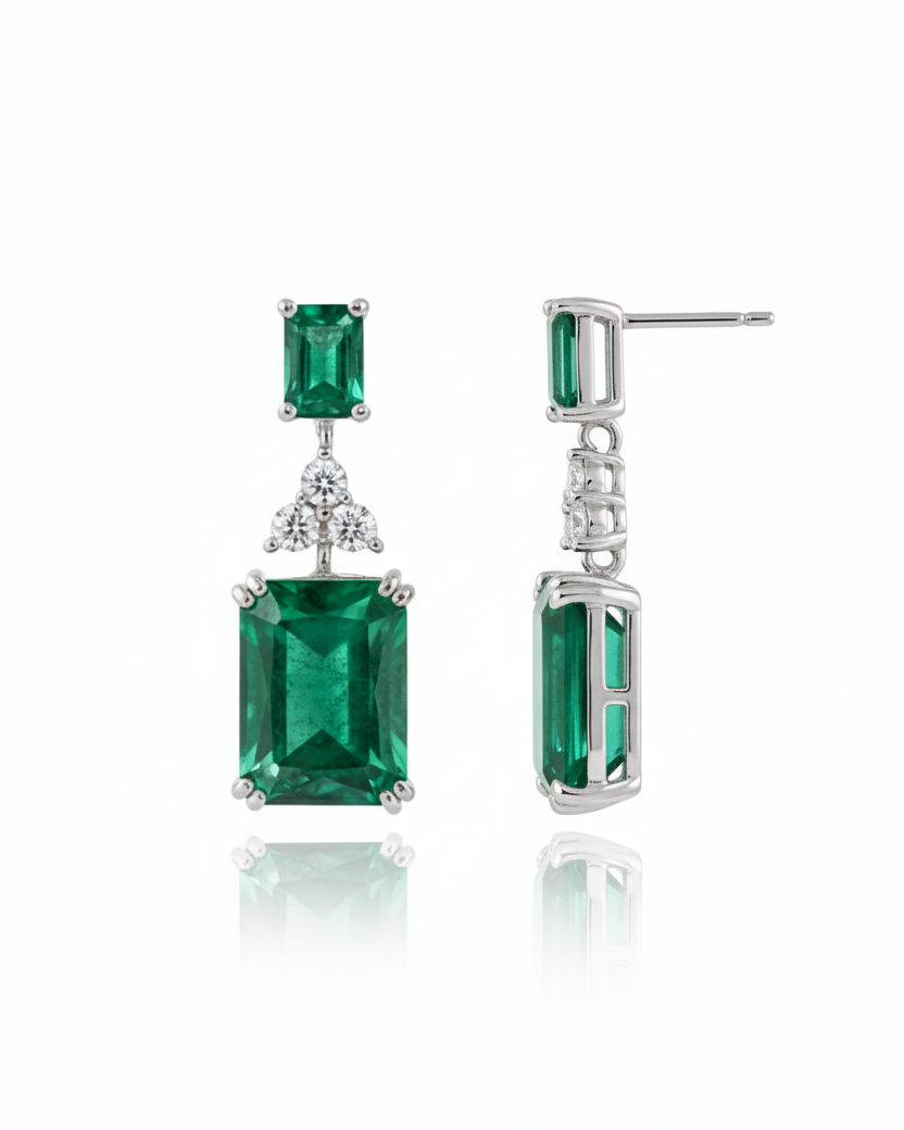 Emerald Diamond Earrings