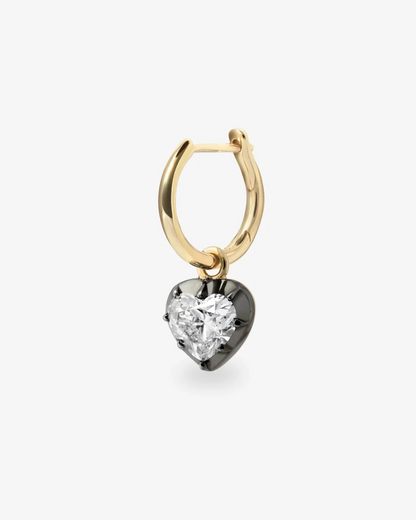 Georgian Heart-shaped Diamond Hoop Earrings