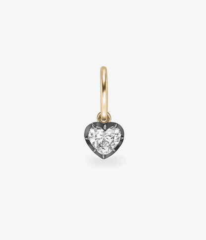 Georgian Heart-shaped Diamond Hoop Earrings