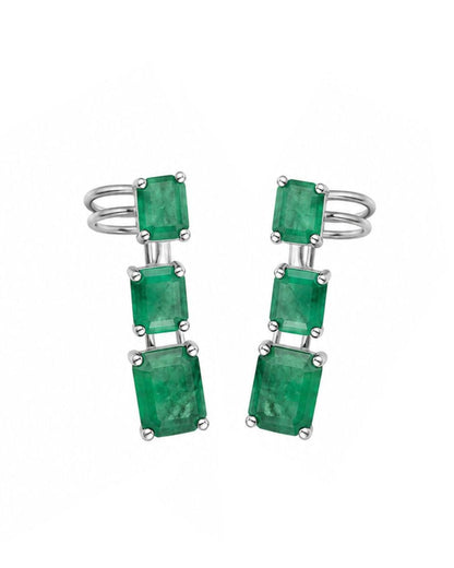 Emerald Offbeat Climber Earrings