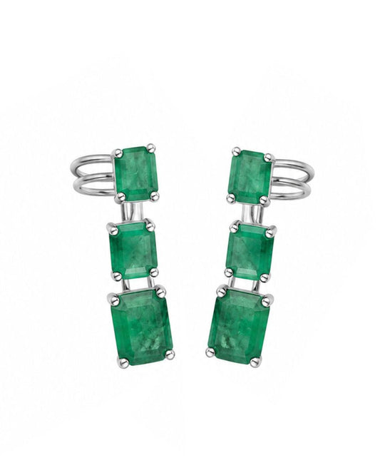 Emerald Offbeat Climber Earrings